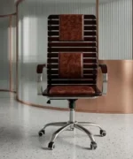 মেহগনি কাঠের বস চেয়ার - কফি কালার - Image 2